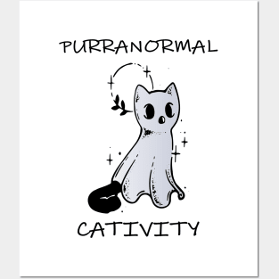 purranormal cativity halloween funny ghost cat Posters and Art